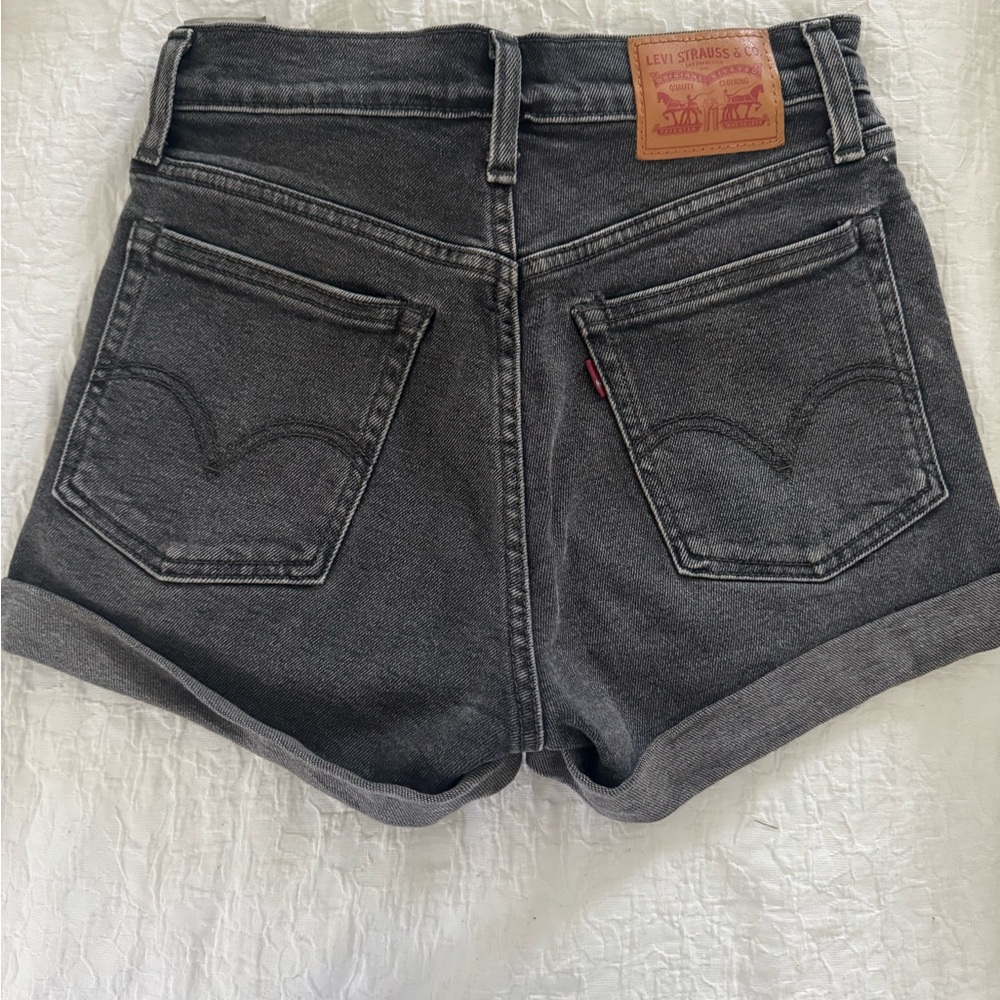 Levi's Charcoal High Waist Women's Shorts - Picture 2 of 3